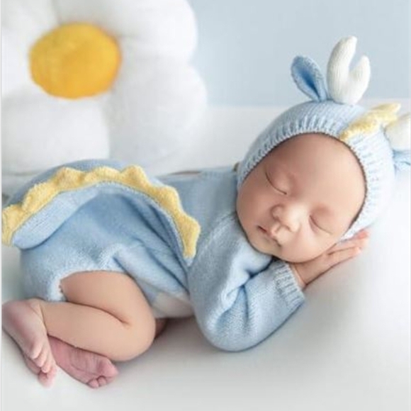 Adorable Blue Baby Dinosaur Costume - Picture 1 of 10